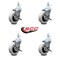 Service Caster 3 Inch Thermoplastic Wheel 3/8 Threaded Stem Caster Set with Brakes SCC, 4PK SCC-TS05S310-TPRS-SLB-381615-4 - alternate 3